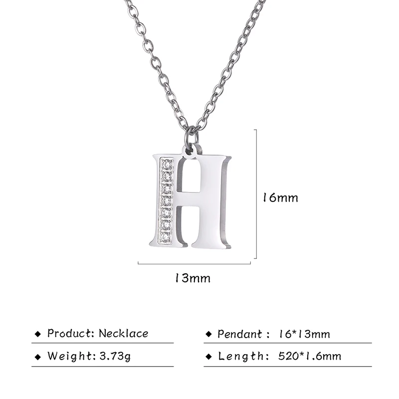 Elegant Gold Alphabet Pendant Necklace with Clear Zircon Accent