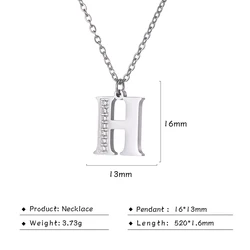 Elegant Gold Alphabet Pendant Necklace with Clear Zircon Accent (Silver Color)