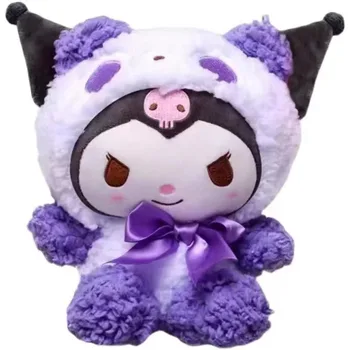 Kawaii 25cm Sanrio Jade Dog Kuromi Dressing Doll Doll Plush Toy Stuffed Animal Patung Dolls Birthday Gift for Girls Kids Boys