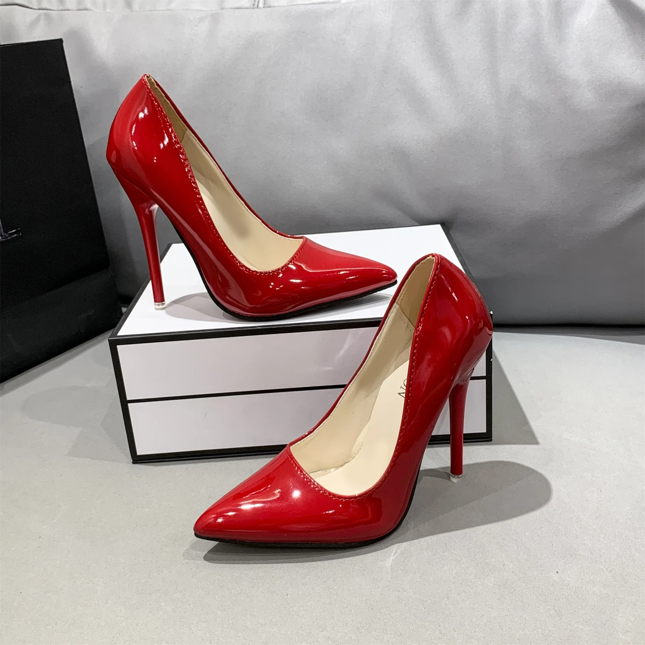 Women Shoes Red Sole High Heels Sexy Pointed Toe Red Sole 12cm Pumps  Wedding Dress Shoes Nude Black Color Red Bottom High Heels - Pumps -  AliExpress