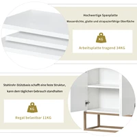 Lazyspace 4-дверный буфет без рук, сервант в минималистском стиле, шкафы для гостиной с металлическими ножками, мебель для дома — изображение 6