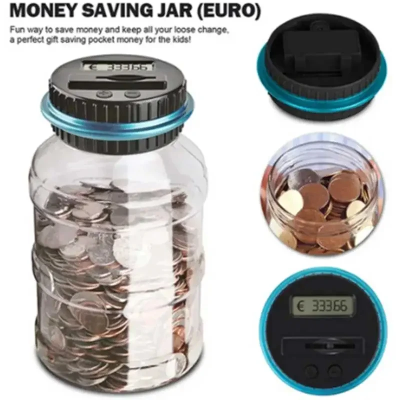 Coin Bank Intelligent Counting Storage Box Pound Dollar Euro Counter Gift LED Display
