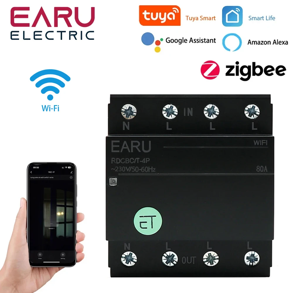 3P N WIFI Rail Type AC Intelligent Air Circuit Breaker Mobile Phone APP Wireless Remote Control
