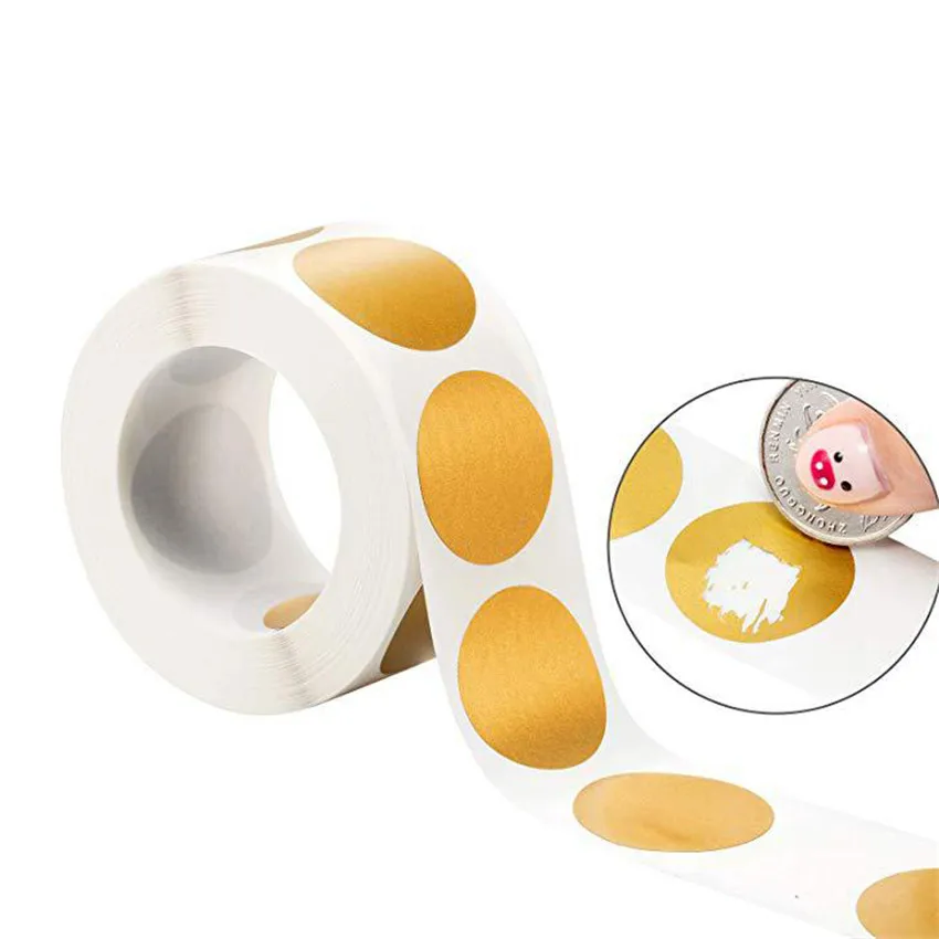 300pcs Gold / Silver Scratch Sticker DIY Ticket Party Game Scratch Lottery Decoration Toy Office Scrapbook Stationery Stickers