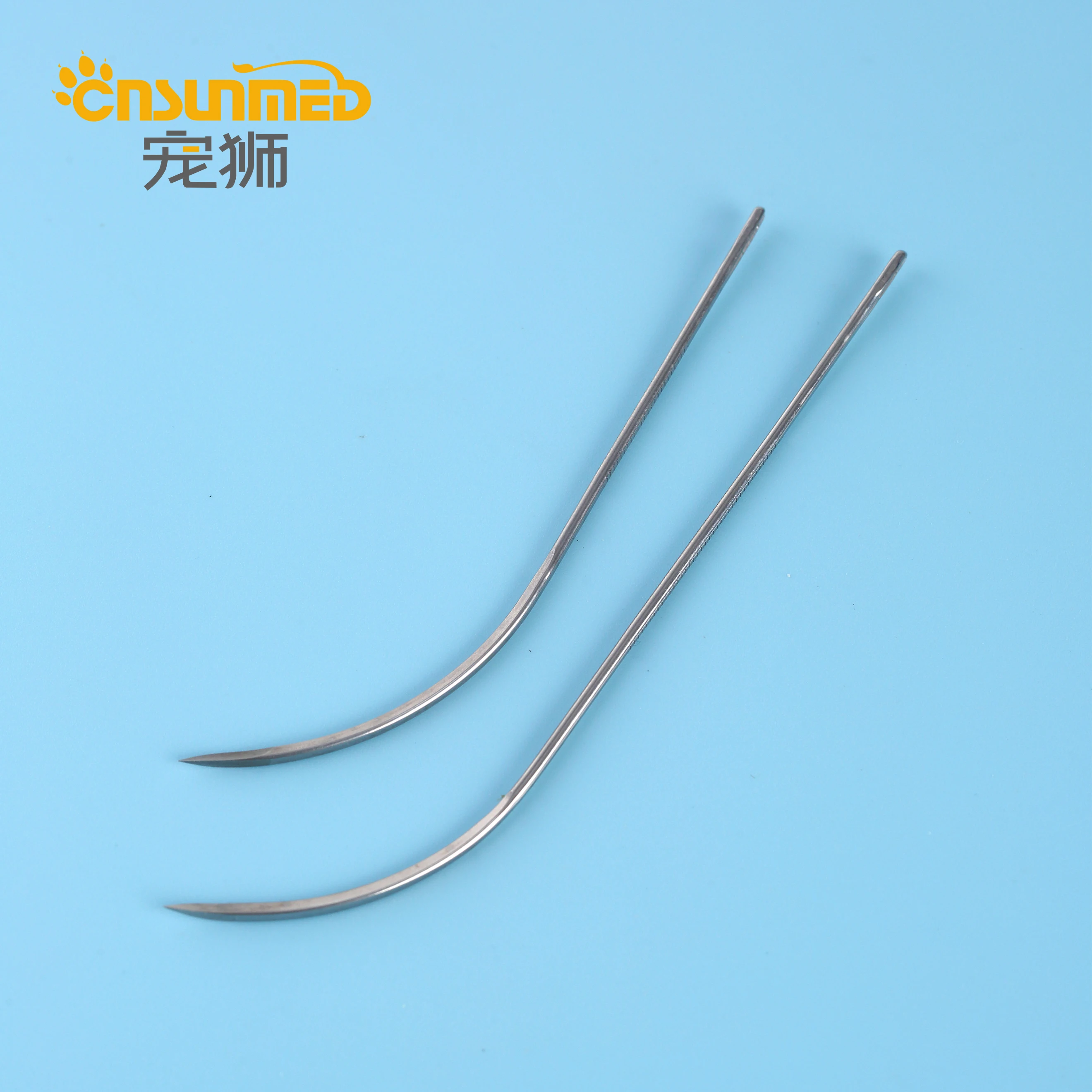 Half-Curved Cutting Edge Post Mortem Suture Needles 10cm 12.5cm J-shaped Stainless Steel 10PCS/Bag