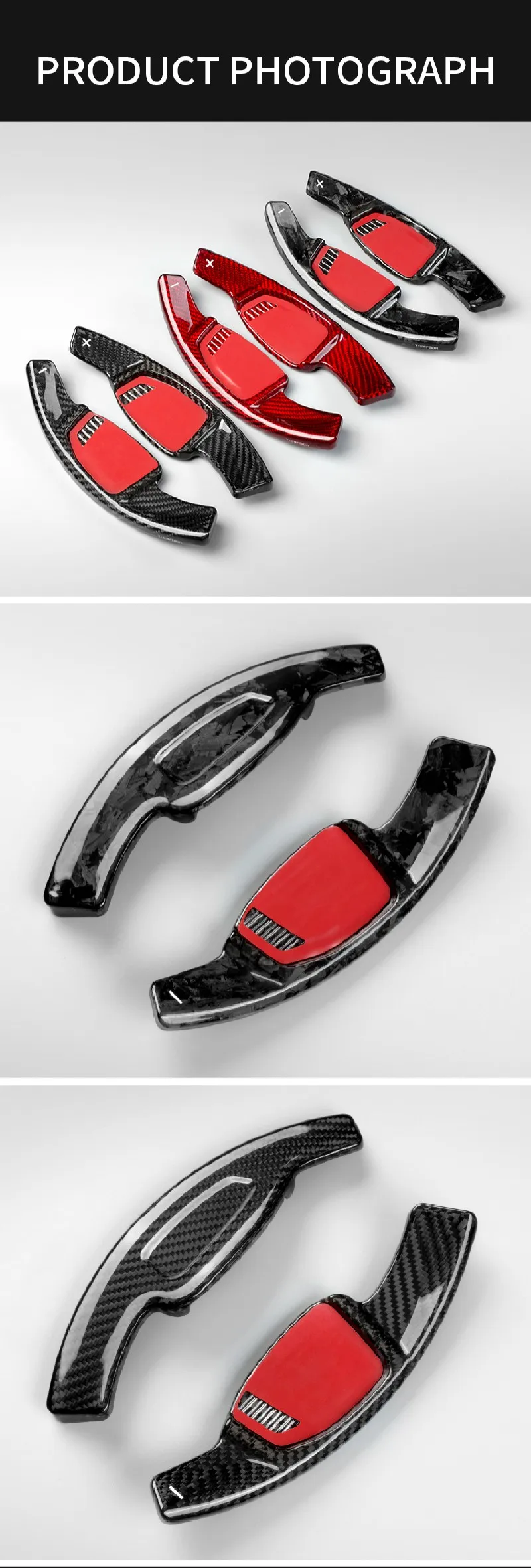 Carbon Fiber Steering Wheel Extension Shift Paddle Shifter For Audi RS Series RS4 RS5 RS7 Car Gear Accessories Paddle Shifters