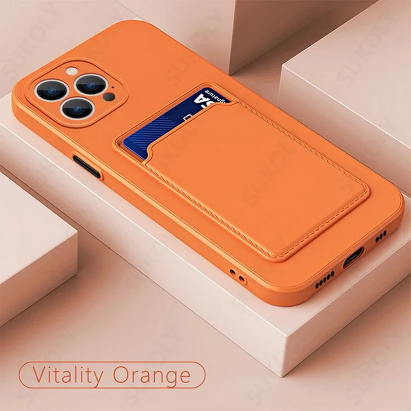 Luxus-Geldbörse mit Kartensteckplatz-Halter-Telefon-Kasten für iPhone 12 13 11 Pro Max X XR XS Max 7 8 Plus SE 2022 Weiche TPU-Geldbörse B_voghion.com