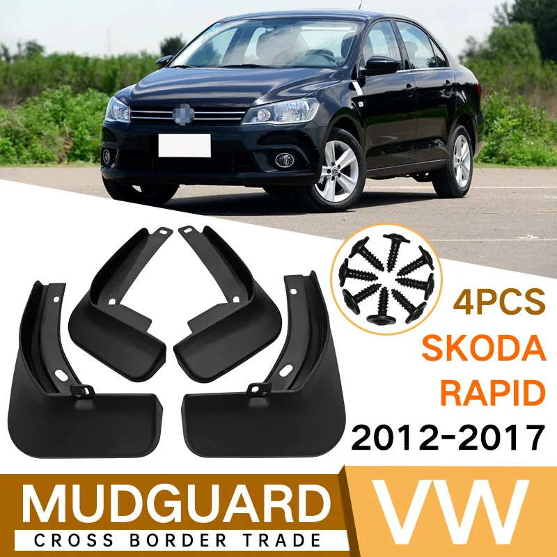 

MudFlaps FOR Volkswagen Skoda Rapid 2012-2017 Car Splash Guards Fender Set Parts Front Rear Mud Flaps Automotive Accessories