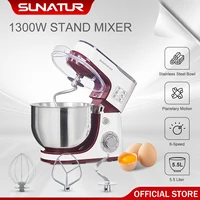 SUNATUR Kneader 5.5L Flour Dough Machine 110V/220V Stand Mixer 1300W Electric Pastry Blender Kitchen Machines Kneading 1