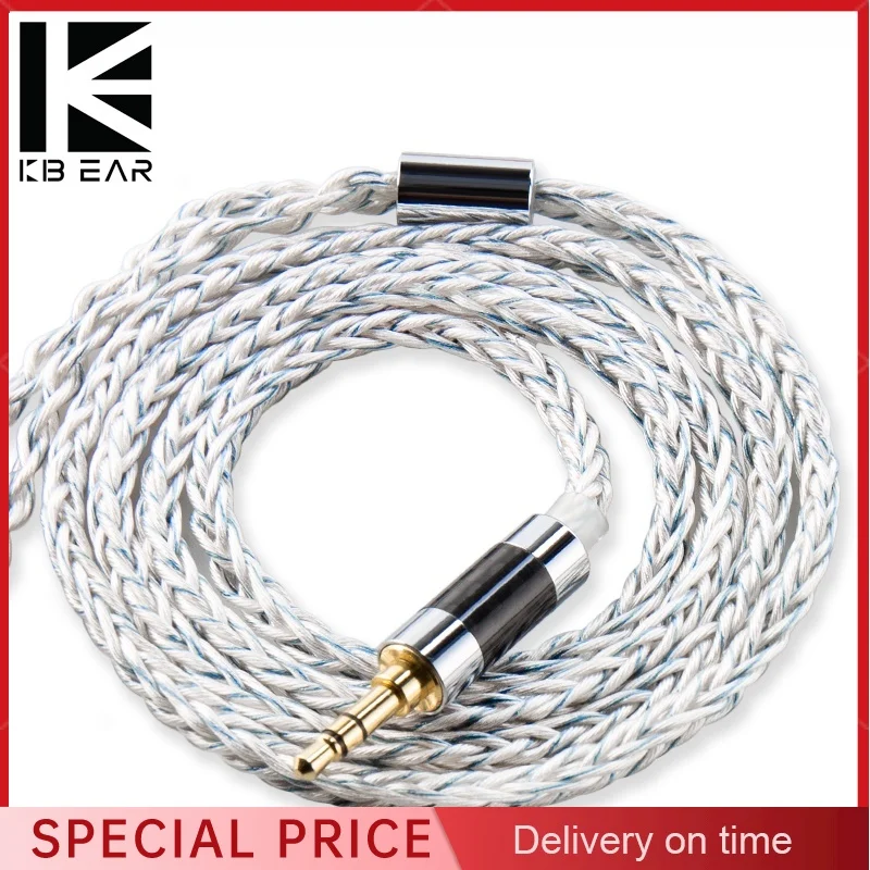 

KBEAR ST9 8 Cores 4N Gold-plated Silver-plated OFC Hybrid Braided Cable 3.5mm Plug QDC Enclosed Connector Wire For kz/Storm ST8