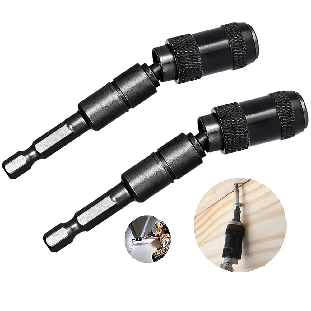 

1/4" Hex Magnetic Pivoting Screw Drill Tip Locking Bit Holder Quick Change Drive Guide Drill Hand Tool Screwdriver Extension Rod