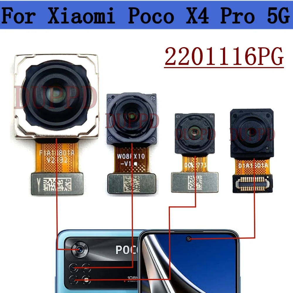 Rear Front Camera For Xiaomi Poco X4 Pro X4pro 5G Back Selfie