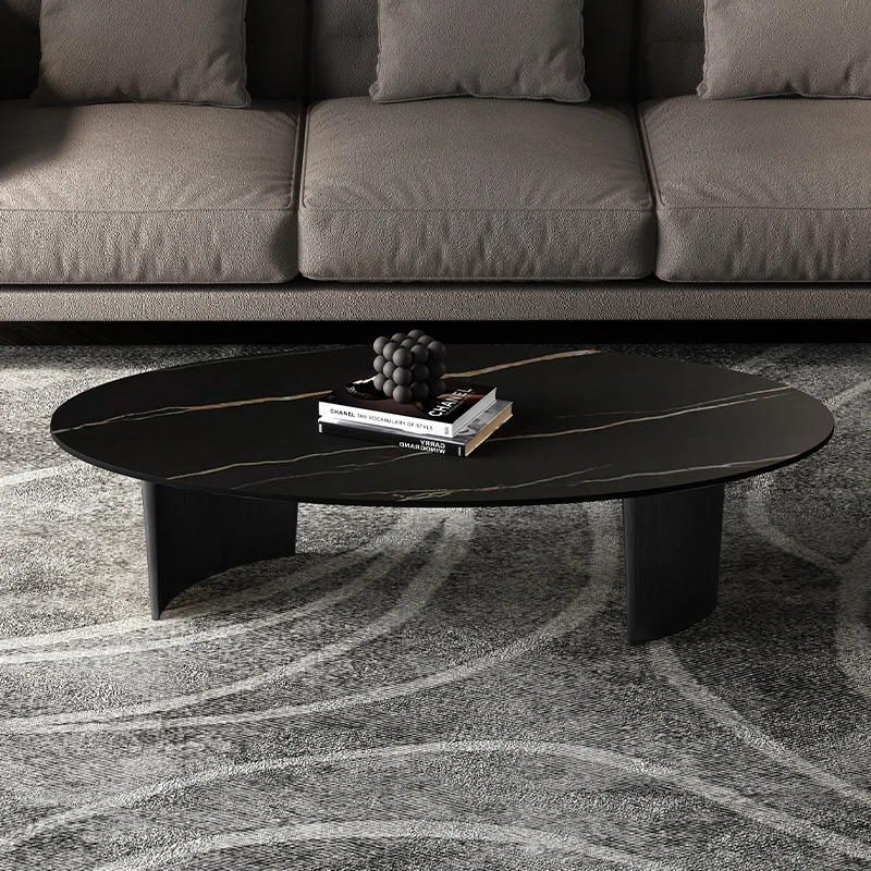

Small Space Minimalist Coffee Tables Black Office Multifunction Round Desk Hotel Table Modern Black Rood Arredamento Household