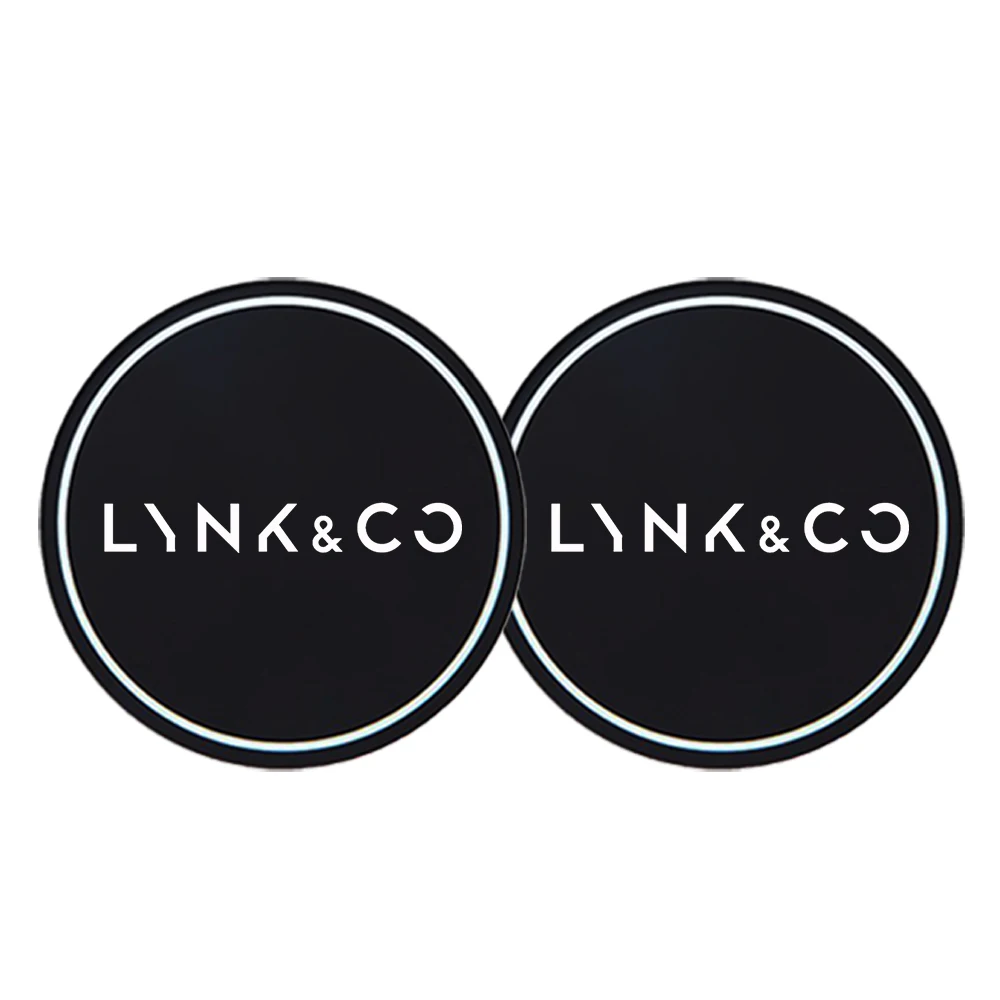 Car Coasters Water Cup Slots Non-Slip Mat Waterproof Water Cup Mat Drink Pad 2Pcs For Geely Lynk & co 01 05 03 09 02 04 06 07 08