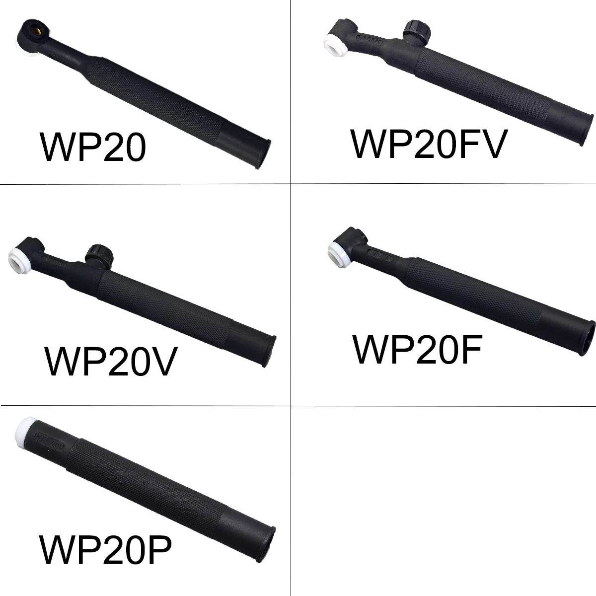 1Pcs TIG Welding Torch Head Body WP20 WP20V WP20F WP20P WP20FV Water-Cooled Rotatable 250 AMP