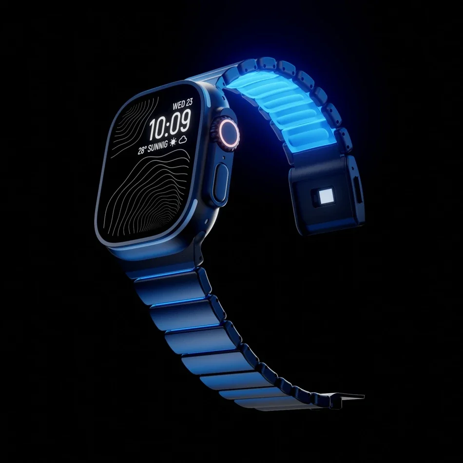 Elegant Titanium Magnetic Band with Silicone Strap