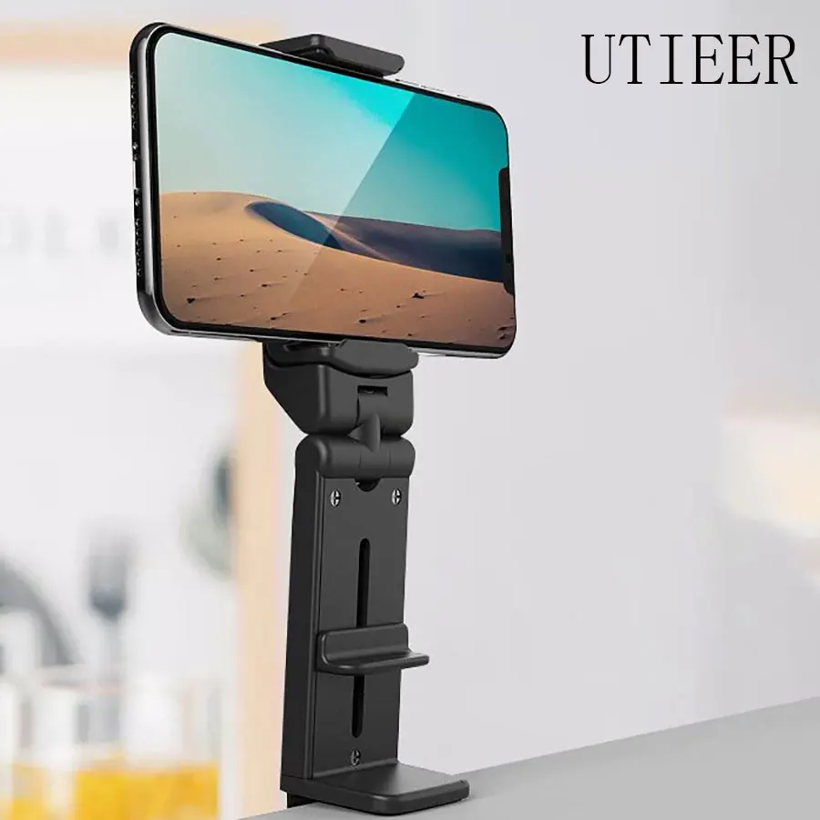 

1 piece foldable travel lazy stand desktop 360 rotating mobile phone clip high-speed rail airplane table board portable stand