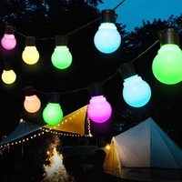 G50 Patio Solar String Lights Outdoor, Warm/ Colorful Globe Bulb LED Fairy Garland Lamp for Wedding, Christmas, Backyard, Party 1