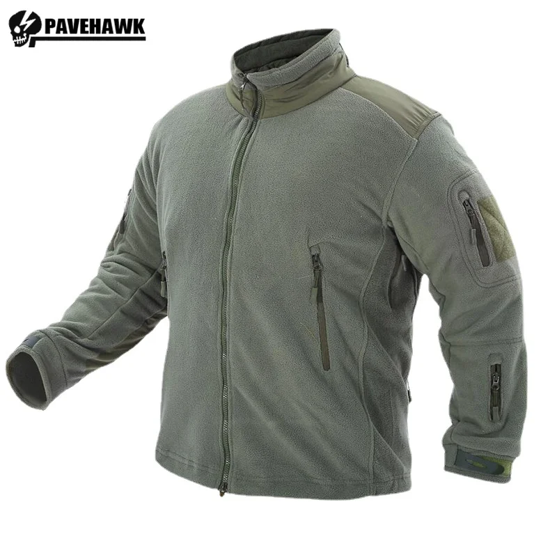 

Sports Warm Men Coat Outdoor Mountaineering Hiking Tactics Fleece Thicken Jacket Male Daily Stand Collar Zipper Windbreaker