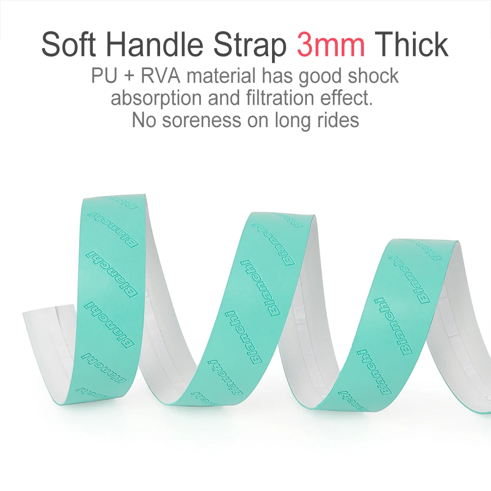 Bicycle handlebar strap BIANCHI PU+EVA Bicycle Handlebar Strap Anti-Slip Shock Absorbing Wear-Resistant Bicycle Cycling Accessories