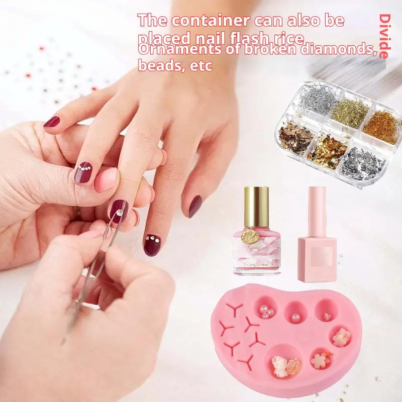 **1PC 실리콘 매니큐어 팔레트 네일 아트 속눈썹 문신 컬러 믹싱 메이크업 팔레트를 위한 다기능 내구성 있는 부드러운 표면