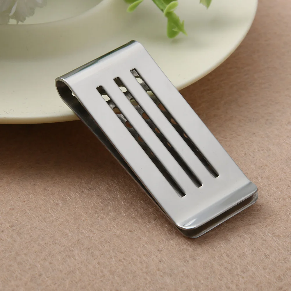 Stainless Steel Cash Wallet Hollow Out Porous Credit Card Holder Craft Change Wallet Portable Suitable for Wallet Clips Books