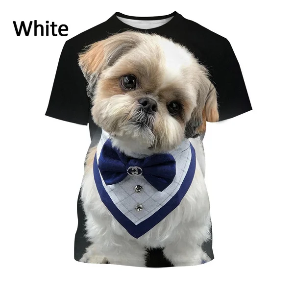 

2023 New Summer ShihTzu 3D Print T Shirt Casual Fashion Unisex Short Sleeve Hot Sale Cute Cool Funny Animal Dog Crew Neck Top