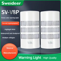 Wall Mounting Three Color Warning Alert with LED Voice Signal Buzzer Alarm Light 12V 24V 220V 110V for Electrical Equipment