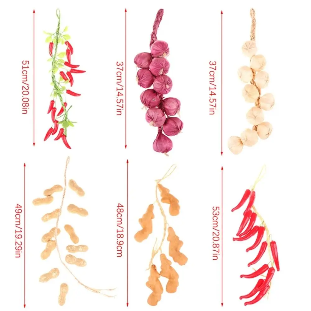1Bunch Lebensmittel Gemüse String Anhänger Gefälschte Chili Pfeffer Obst Modell Fotografie Requisiten Für Home Party Wand Hängende Dekoration – Detail 2