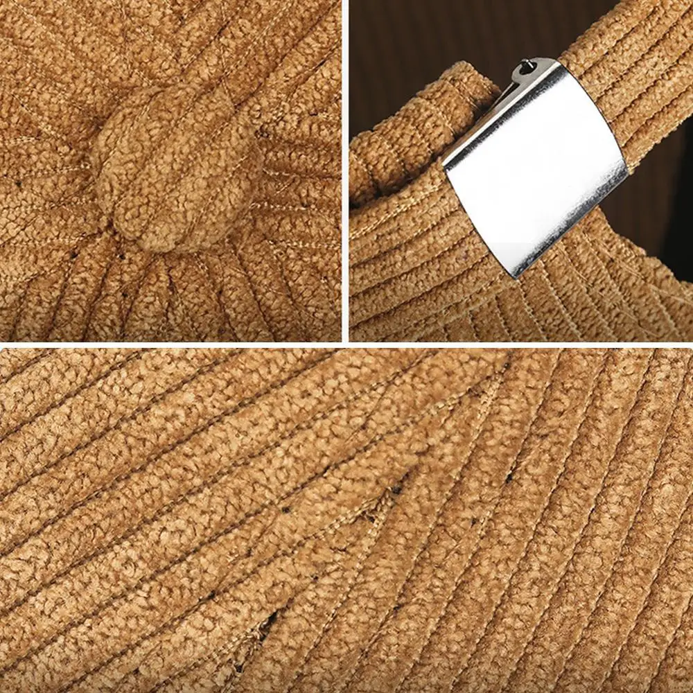 Retro Corduroy Brimless Docker Cap Men Women Landlord Hat Solid Color Streetwear Hip Hop Hats Adjustable Beanie Dome Hats Unisex