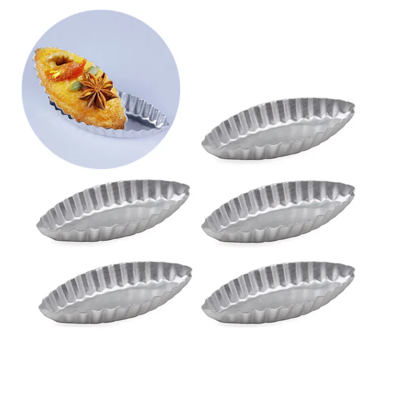 

5/10/15pcs DIY Boat Shape Egg Tart Mold Aluminum Cookies Fruit Cake Moulds for Kitchen Pudding Pastry Baking Decorating Tools