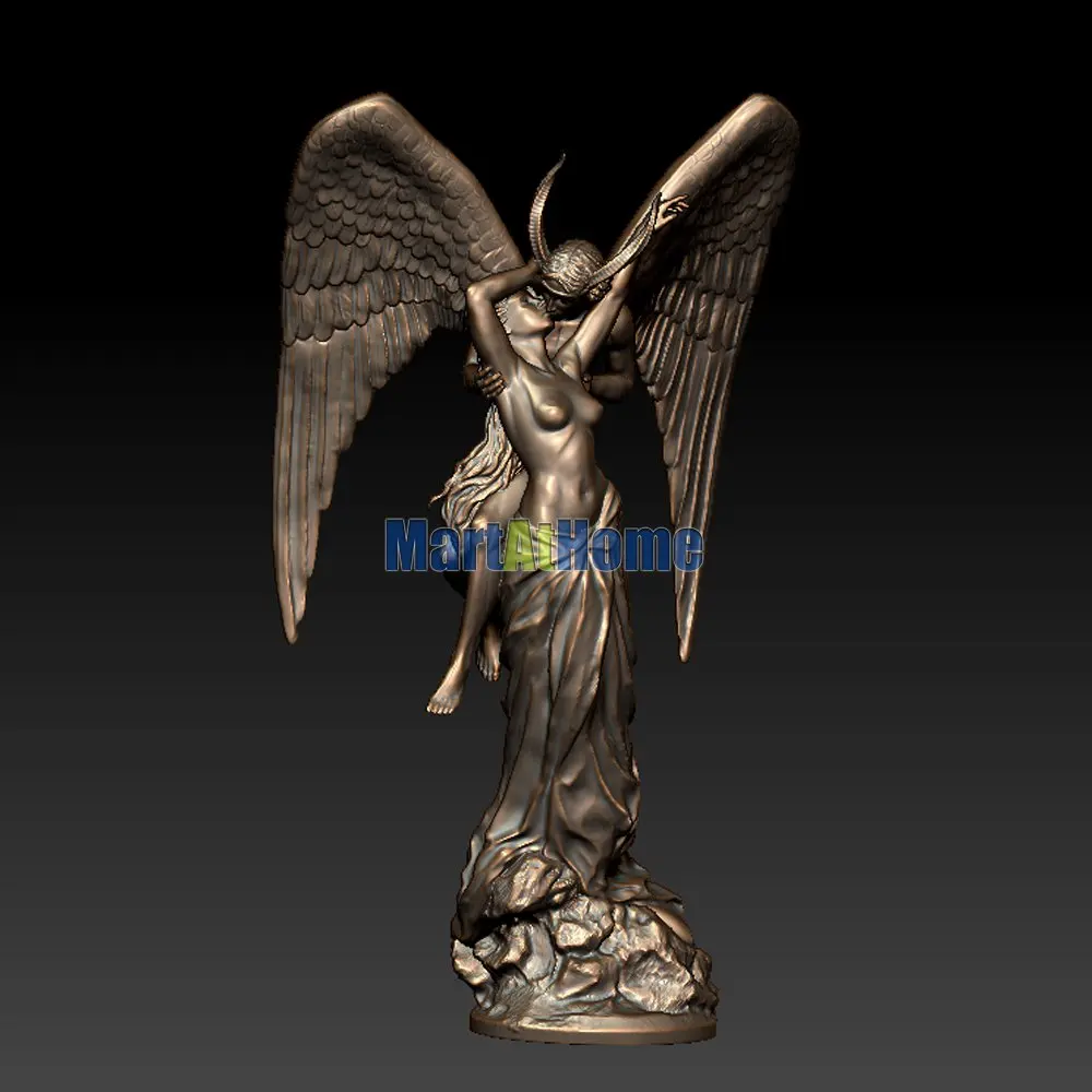 European Sculpture Model Angel and Demon 3D Model STL File Round Carving Drawing for CNC Router Engraving & 3D Printing harbor freight woodworking bench