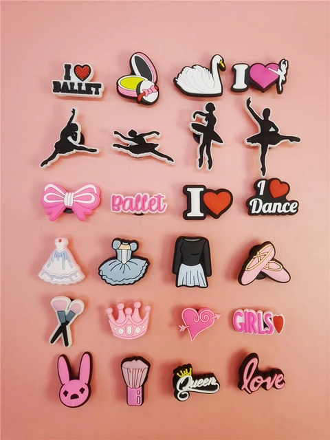 Hot Sales PVC Cute Pink Girls Shoe Charms Accessories for Croc Wristband  Decorations Soccer Buckle Girls Women Party Gifts