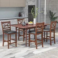 Barstools Set of 4, 25” Counter Height Mid Century Modern Island Chairs with Back, Soft Cushion & Faux Leather Seat 2