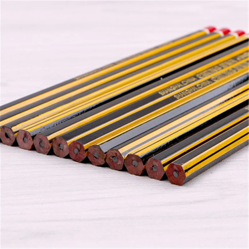 6P yellow black sticky red pencil HB writing drawing pencil 5