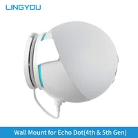 LINGYOU Outlet Wall Mount for Alexa Echo Dot 4th 5th Gen Hanger Holder Space Saving Accessories Without Messy Wires or Screw