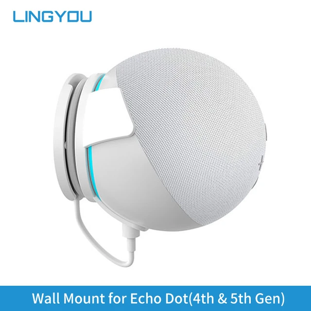 Echo Dot Soporte de pared para montaje en pared, soporte de pared para   Alexa Echo Dot 4ª generación de ahorro de espacio Accesorios sin