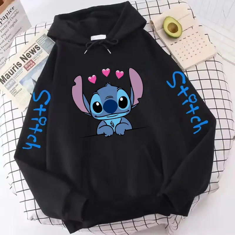 Hot Lilo Stitch Hoodies Women Men Harajuku Cute Anime Sweatshirt Cartoon Y2k Gothic Streetwear 2000s Manga Hoody Female 4