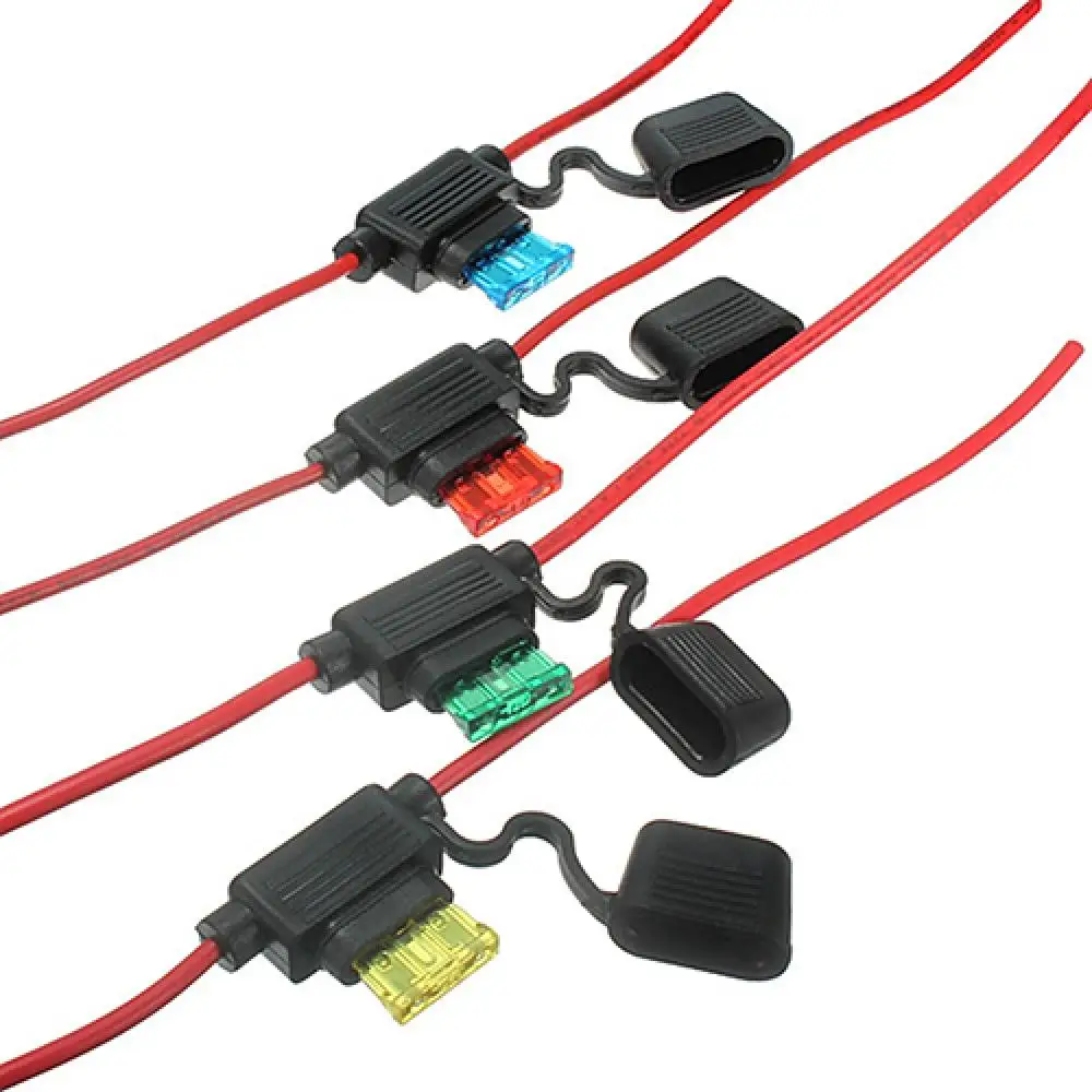 Car Auto 10A 15A 20A 30A Medium Size Waterproof Standard Blade Type Fuse Holder Damp Proof Medium Size Fuse Holder