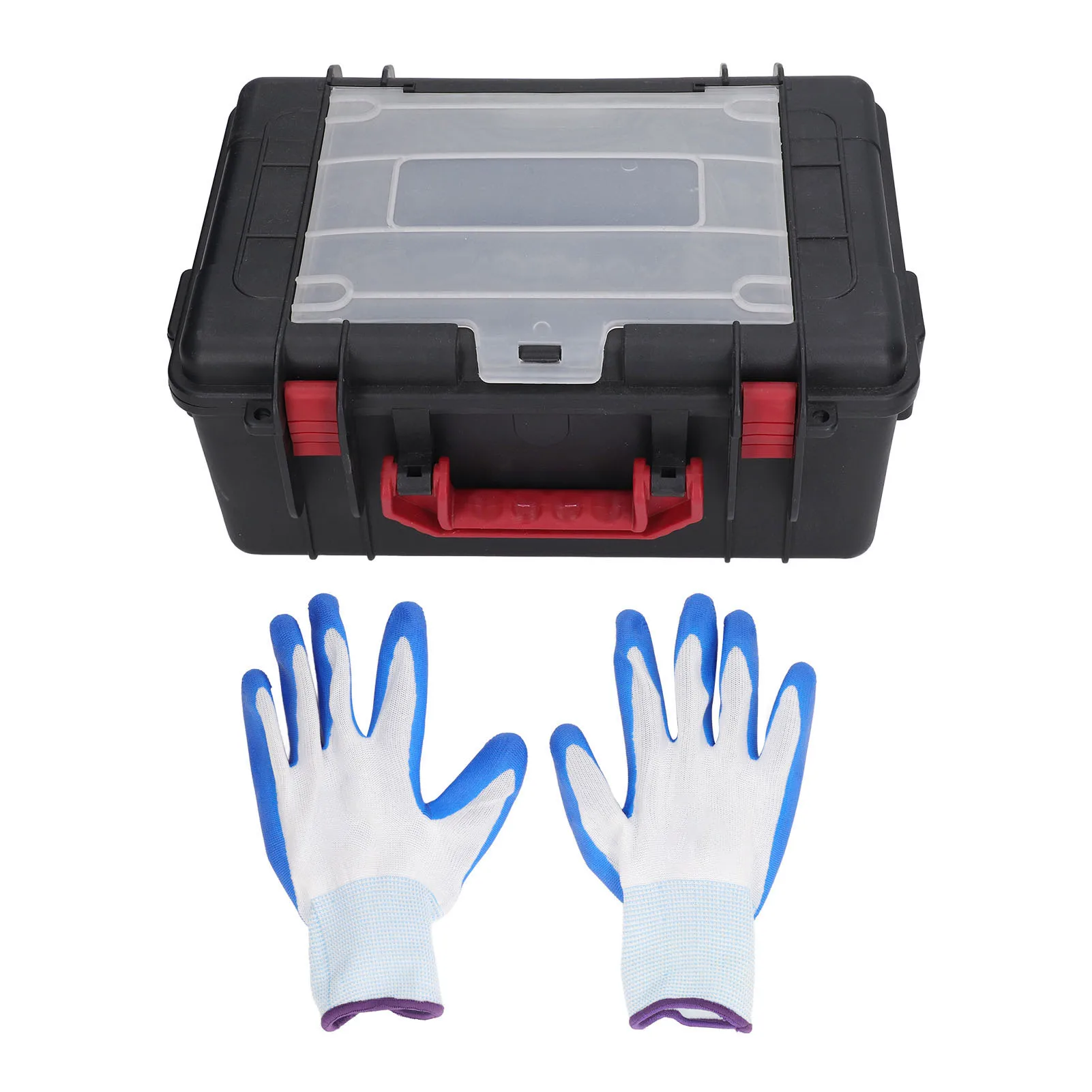 Black Multifunctional Hardware Tool Box Portable Plastic Storage Box for Parts Organization 6