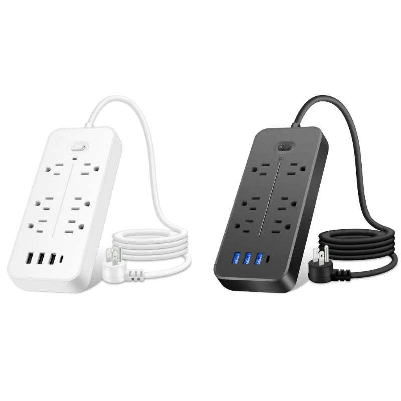

Protector Power Strip with 6 Outlets & 3 USB Ports & 1x Type-C 1700Joules