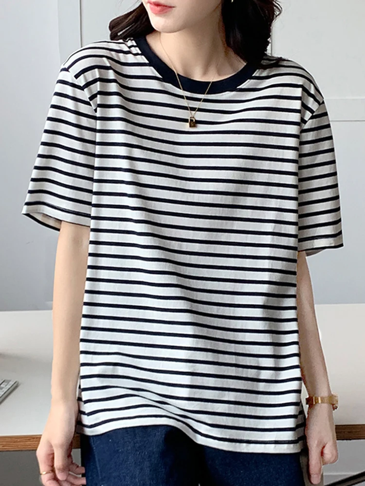 韓国商品/OURSAALTY Sun Stripe U-neck T-shirt SUN SURF Stray Cats x Style Eye ストレイキャッツ× スタイル