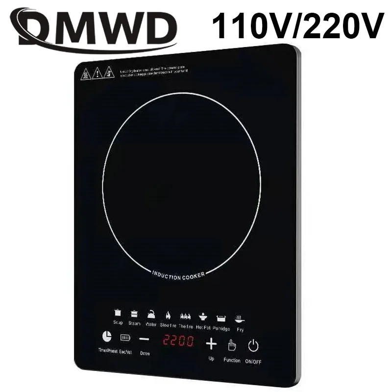 DMWD-cocina de inducción magnética eléctrica, 110V, resistente al agua, horno caliente, estufa de cocina, calentador, 2200W
