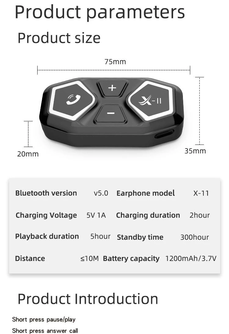 Motorcycle Helmet Bluetooth Headset With Type-c And Ipx6 Rating_voghion.com