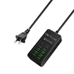 Universal Multi - Port USB Charger with Extension Cord - Features 6 USB - A & 4 USB - C Ports for Ultimate Charging Flexibility