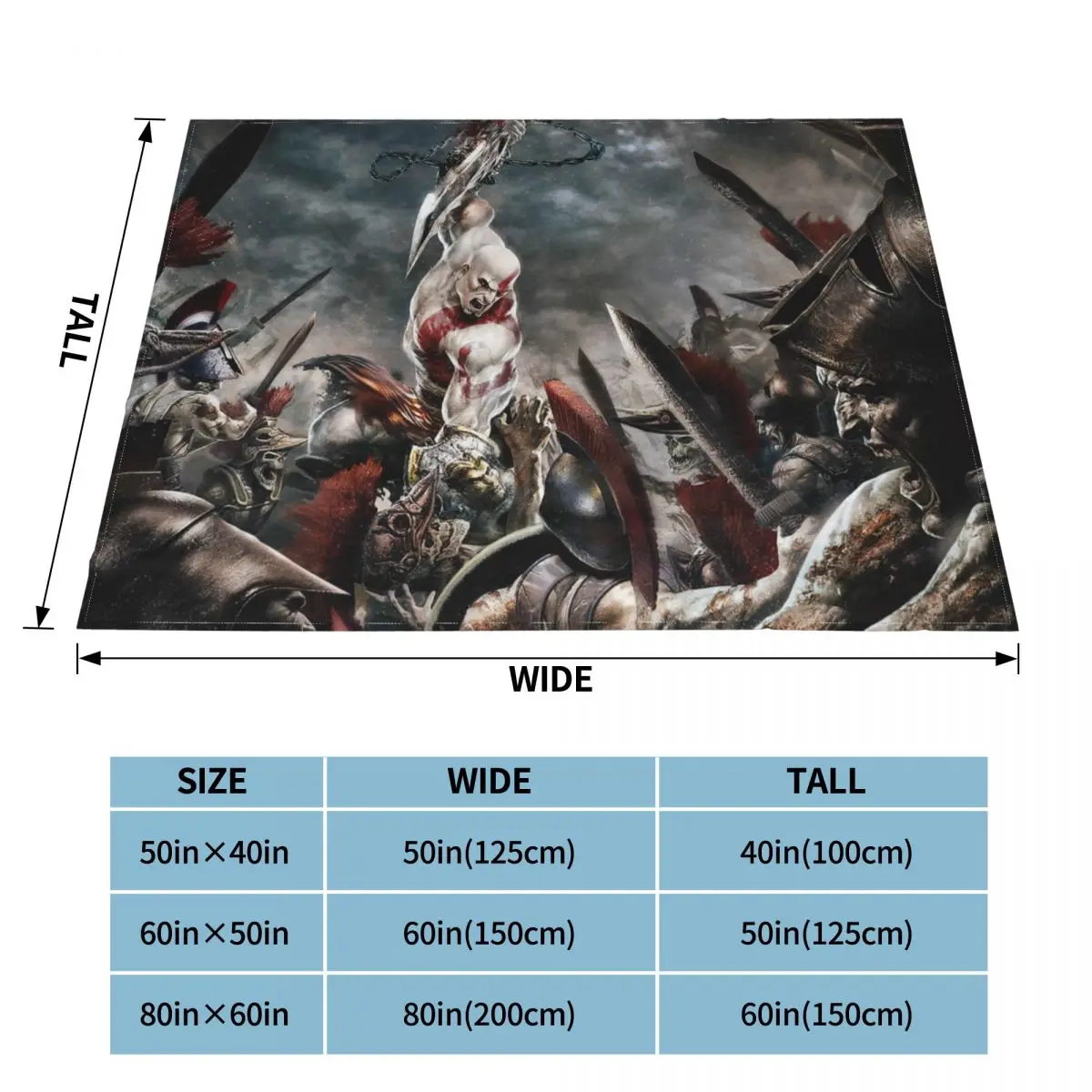 God Of War Kratos Knitted Blankets Fleece Warrior Game Lightweight Throw Blanket for Bed Bedspread
