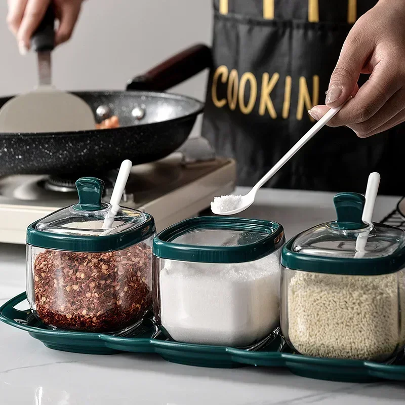 Seasoning Box Salt Shaker Seasoning Combination Set Bottle Can Kitchen Light seasoning jar