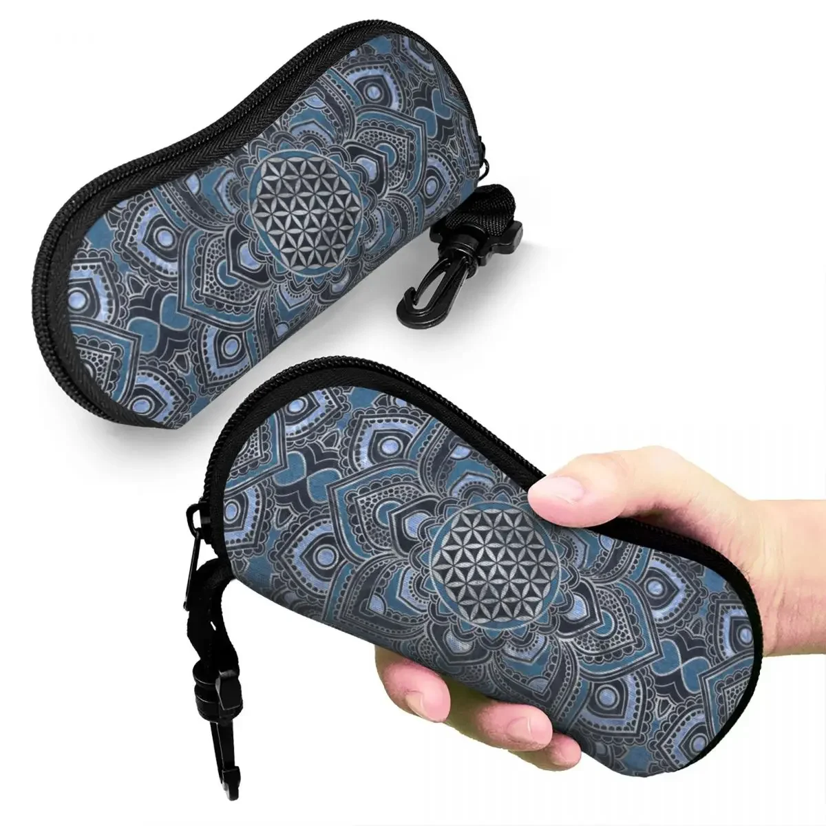 Flower Of Life In Lotus Mandala Glasses Case Stylish Zen Yoga Meditation Shell Eyeglasses Case Sunglasses Box