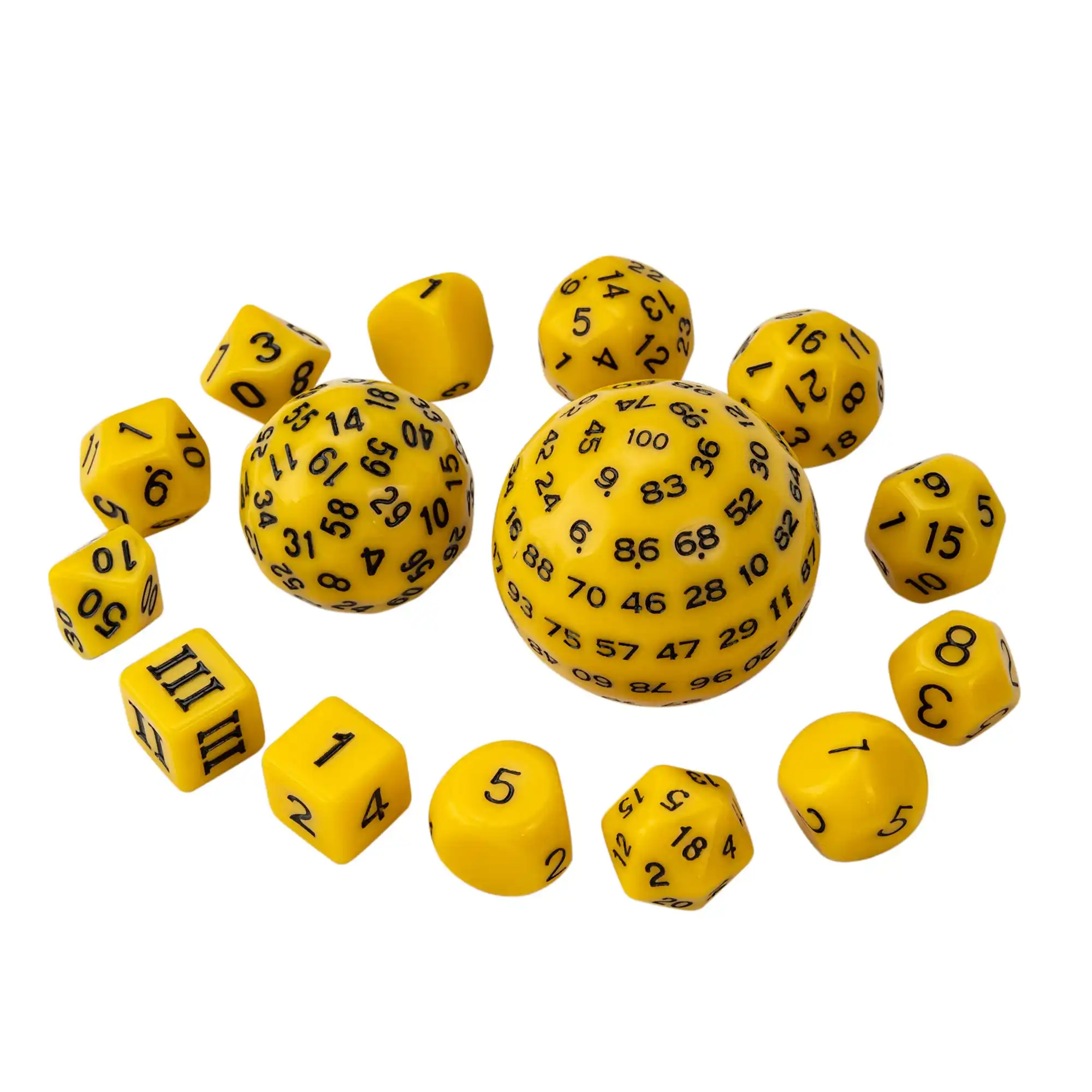 Kugelförmiges DND-Würfel-Set – 15-teilig, D3 Bis D100, Acryl, Für Pen & Paper Rollenspiele