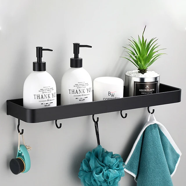 Bathroom Shelf No-drill Wall Mount Corner Shelves Shampoo Towel